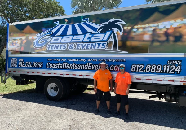 Tent Rental Tampa - Coastal Tents and Events Branded Semi Delivery Truck